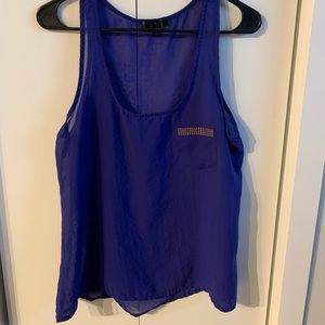 Sheer blue tank top